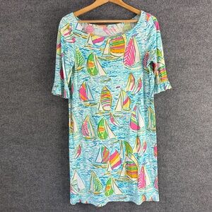 Lilly Pulitzer Womens You Gotta Regatta Camie Sailboat Print Dress Size Medium